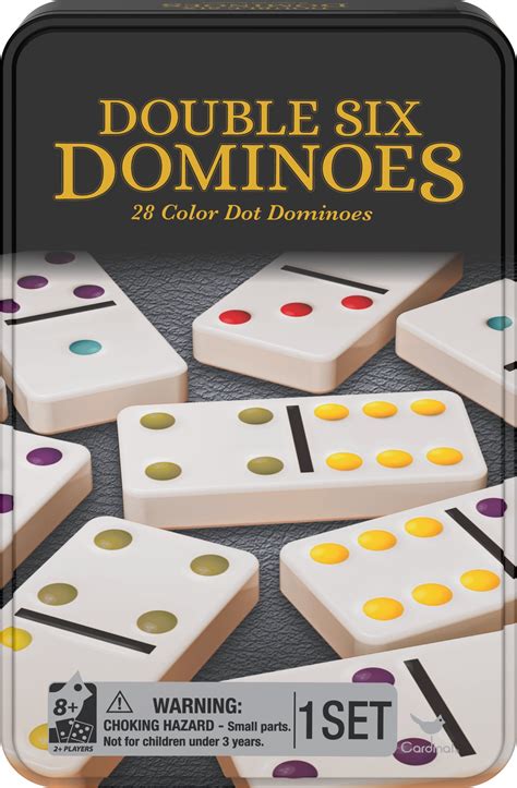 Double Six Dominoes in Tin, Tile Game for Kids and Adults Aged 8 and up ...