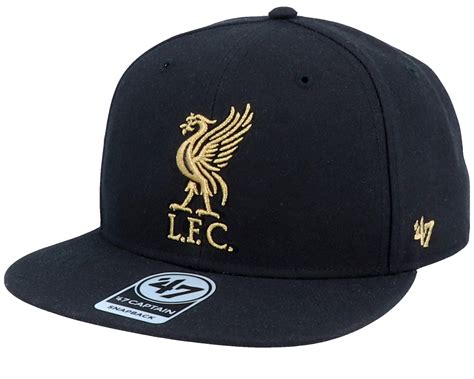Liverpool Exclusive Metallic Black/Gold Snapback | Hatstoreworld.com