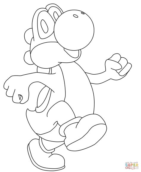 Happy Yoshi coloring page | Free Printable Coloring Pages