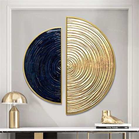 Framed wall art Gold art set of 2 wall art Navy blue | Etsy