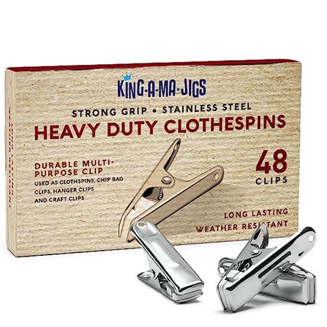 48 Pack - Long Lasting, Stainless Steel Clothespins - Strong Grip ...