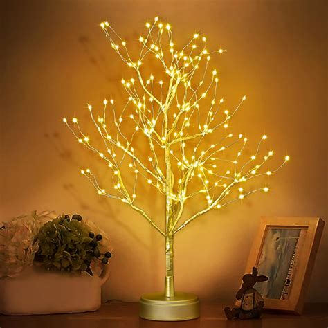 Buy Tree Light, Lighted Birch Tree 255 LED, 2FT Tabletop Bonsai Tree ...