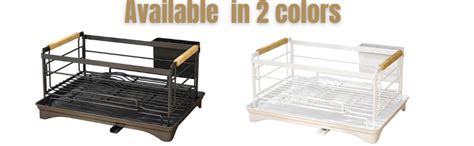 ARHAT ORGANIZERS Dish Drying Rack with Drip Tray, Carbon Steel Dish ...