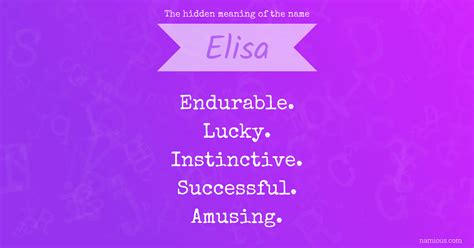 The hidden meaning of the name Elisa | Namious