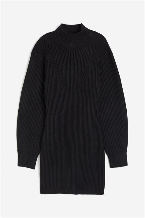 Women's Black Mock-turtleneck Dress | H&M CA