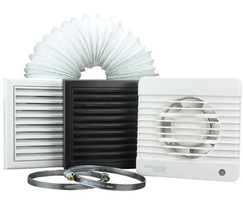 Buy VENTS Silent Timer Bathroom Fan Extractor Kit 100mm Diameter (4 ...