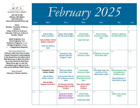 Willmar Public Library | Library Events Calendar
