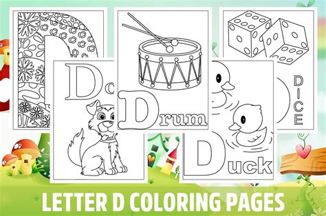 D Coloring Pages For Kids Free Printable Letters Alphabet Coloring