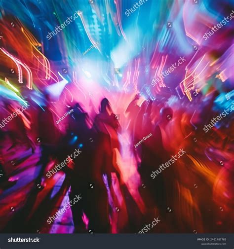 Blurred Photo People Dancing Nightclub Stock Photo 2461487785 ...