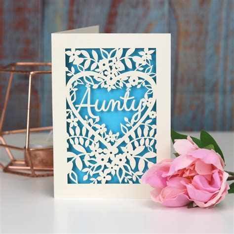 Papercut Aunt, Aunty or Auntie Card – Pogofandango