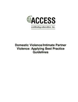 Fillable Online Domestic Violence/Intimate Partner Violence: Applying ...