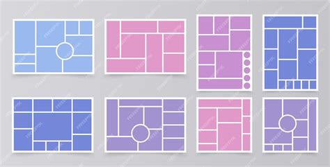 Moodboard template collection collage grids vector illustration ...