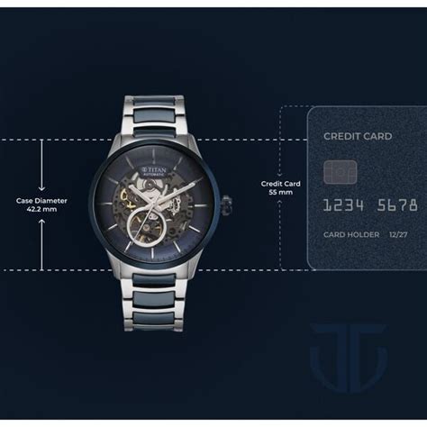 Buy Online Titan Ceramic Fusion Automatic Blue Dial Silver Dual-Toned ...