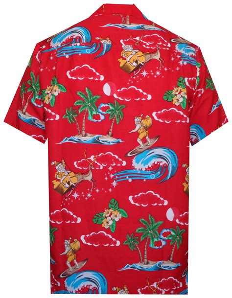 Hawaiian Shirt Mens Christmas Santa Claus Party Aloha Holiday Beach | eBay