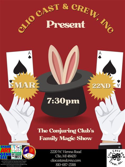 The Conjuring Club Family Magic Show , 2220 W Vienna Rd, Clio, MI, 22 ...