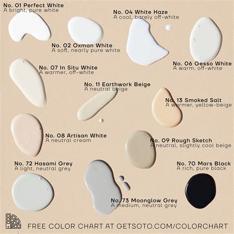 Off White Color Chart