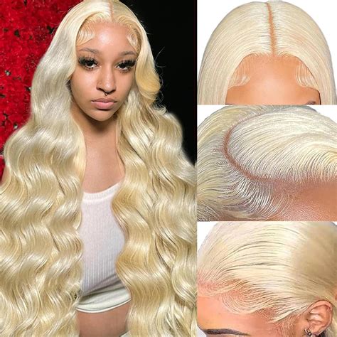Amazon.com : Sharimo 30 Inch 613 Lace Front Wig Human Hair 13x6 Blonde ...