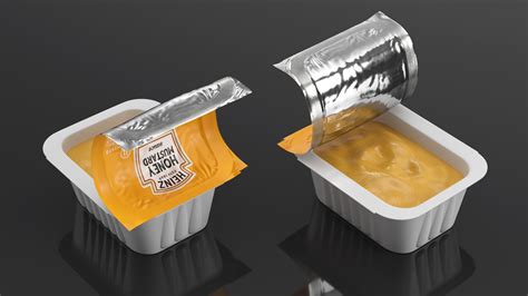 3D Heinz Honey Mustard Sauce Dip Pot Opened model - TurboSquid 2104102