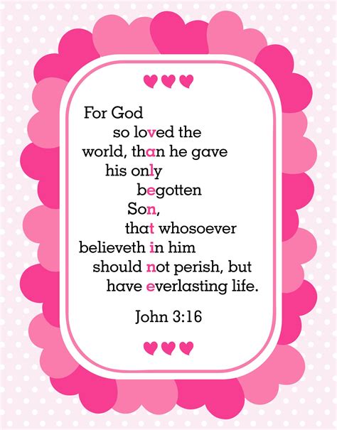 John 3 16 KJV Valentine | Valentines printables, Christian valentines ...