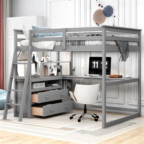 Full size loft bed frame online