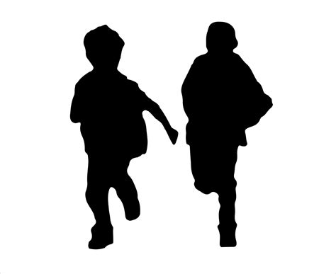 Kids playing silhouette vector illustration 21082617 Vector Art at Vecteezy
