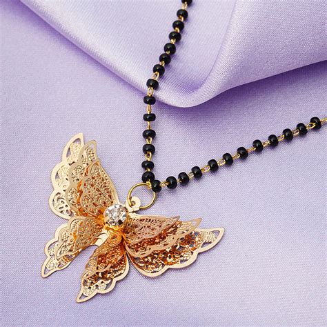 Buy Online Golden Butterfly Pendant Mangalsutra -Ferosh India