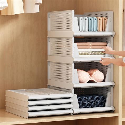 Stackable Clothes Storage Basket Organizer / Sliding Cabinet Drawer ...