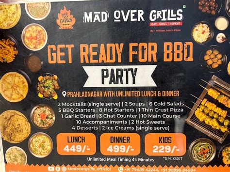 Menu at Mad Over Grills (Bhat), Ahmedabad, 4J8H+PHP Sky forest