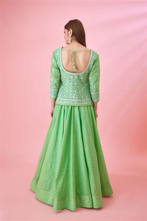 Shyam Narayan Prasad - Irish green Lehenga set - Elahe
