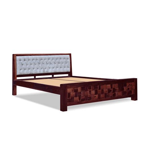 MoonWooden Solid Sheesham Wood King Size Bed Without Storage | Wooden