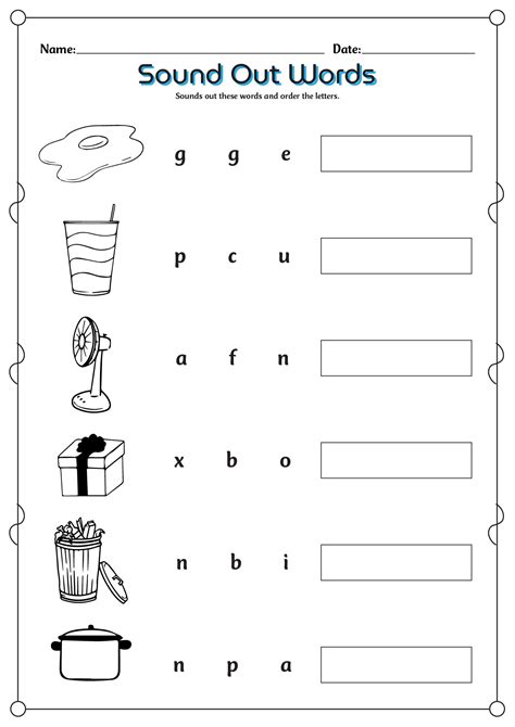 Sounding Out Words Worksheets - Printable Word Searches