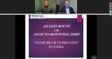 Webinar on "An exit route & Closure of Companies in India with Factum ...