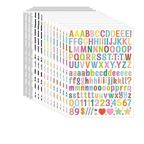 20 Sheets Alphabet Stickers Big Letters, Journal Stickers for DIY Craft ...