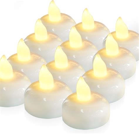 Amazon.com: Homemory 12 Pack 200 Hours Flameless Floating Candles, Warm ...