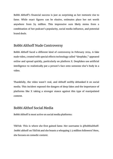 Bobbi Althoff: Revolutionizing Podcasting with a Unique Voice | PDF