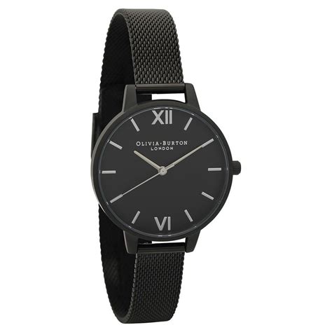 Buy Online Olivia Burton Quartz Analog Black Dial Stainless Steel Strap ...