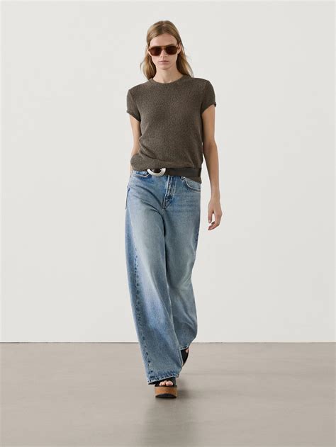 Dokulu detaylı kısa kollu t-shirt · Kahverengi̇ · Tshi̇rtler Ve Pololar ...