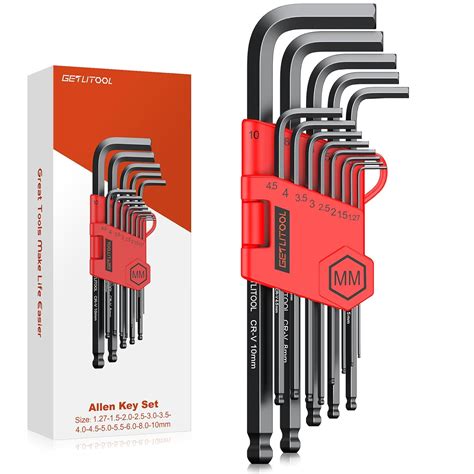 GETLITOOL 13PCS Hex Key Sets, Long Ball End Allen Wrench Set, Cr-V ...
