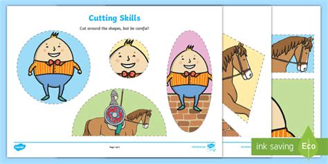 Humpty Dumpty Cutting Skills Activity Sheets (teacher made)