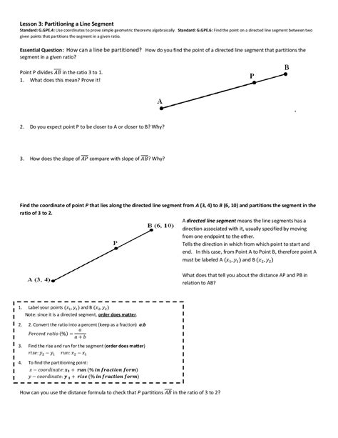 Image result for Partiotining Formula Line Segment