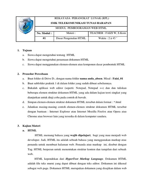 Image result for Modul HTML PDF