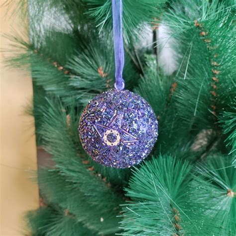 Sapphire Spark – Handcrafted Blue Beaded Christmas Ornament – ARTSTORY