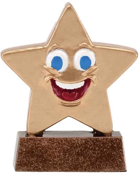 Buy Glenway Mini Happy Star Face Award, Trophy with FREE engraving Size ...