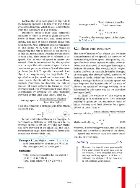 Motion - NCERT Book of Class 9 Science