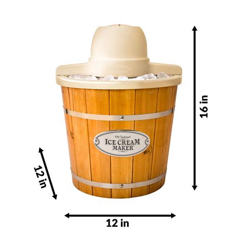Buy Nostalgia ICMP400WD 4-Quart Electric Wood Bucket Ice Cream Maker ...