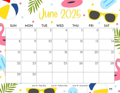 Choose from 107 June 2025 monthly calendars perfect to kickoff summer yet s… in 2025 | June ...