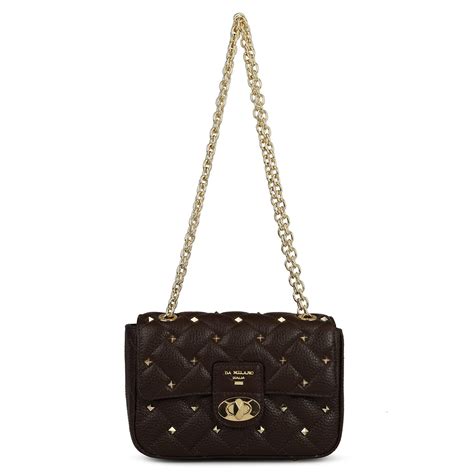 Small Quilting Leather Shoulder Bag - Chocolate – Da Milano