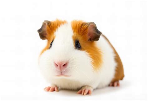 A guinea pig is sitting on a white background | Premium AI-generated image