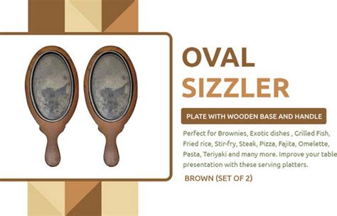 ViaZAID Cast Iron Steak Plate Sizzler/Sizzling/Pan Grill Fajita Server ...