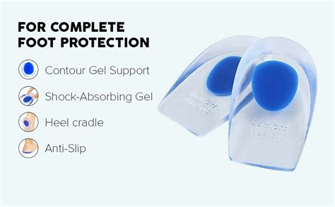 Buy Jiueme Shoe Inserts Silicone Gel Heel Pads Insole for Plantar ...
